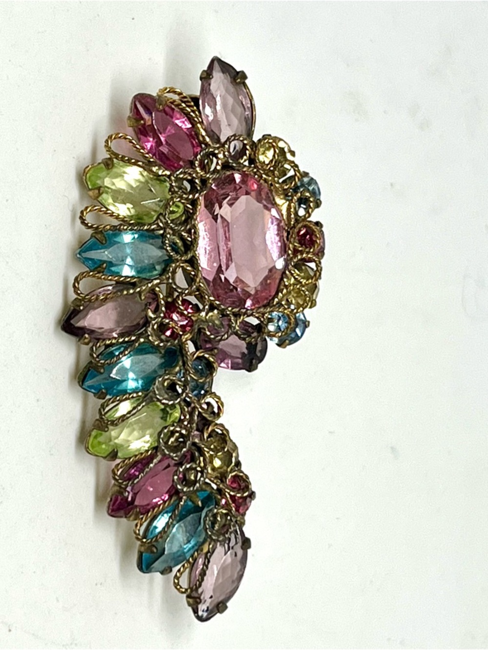 Original by ROBERT Multicolor Crystal Floral Cluster Brooch -